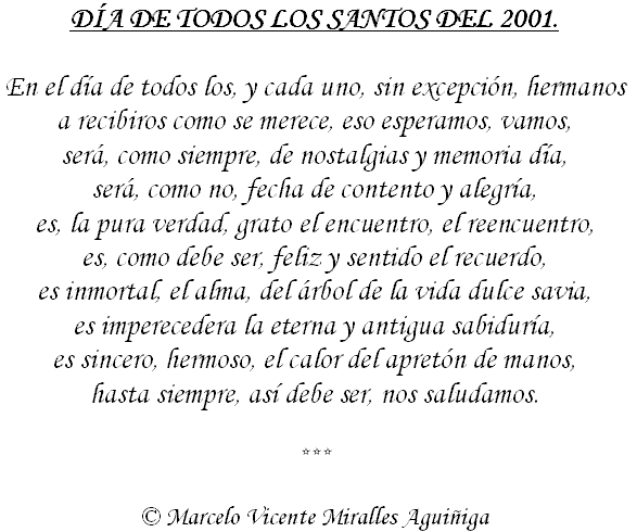 Todos los Santos 2001